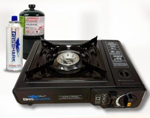 Dual Fuel Propane or Butane Portable Stove | 12,000 BTUs | Camping Stove | Outdoor Cooking and Emergency Kit | Propane Hose and Carrying Case Included