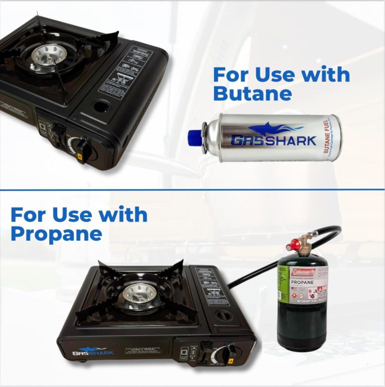 Dual Fuel Propane or Butane Portable Stove | 12,000 BTUs | Camping Stove | Outdoor Cooking and Emergency Kit | Propane Hose and Carrying Case Included